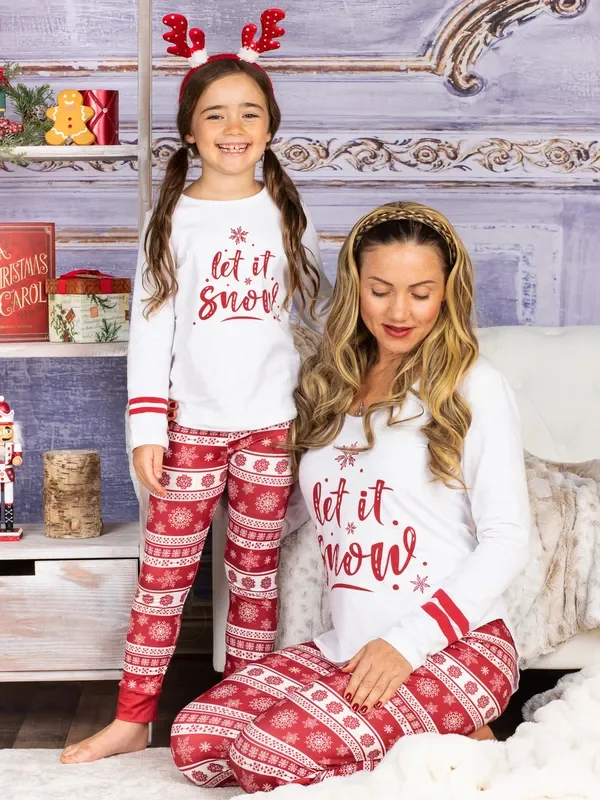 Mommy and Me Let It Snow Pajama Set