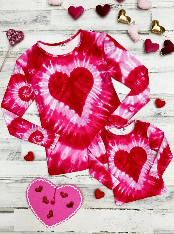 Mommy and Me Pull At My Heart Tie Dye Top