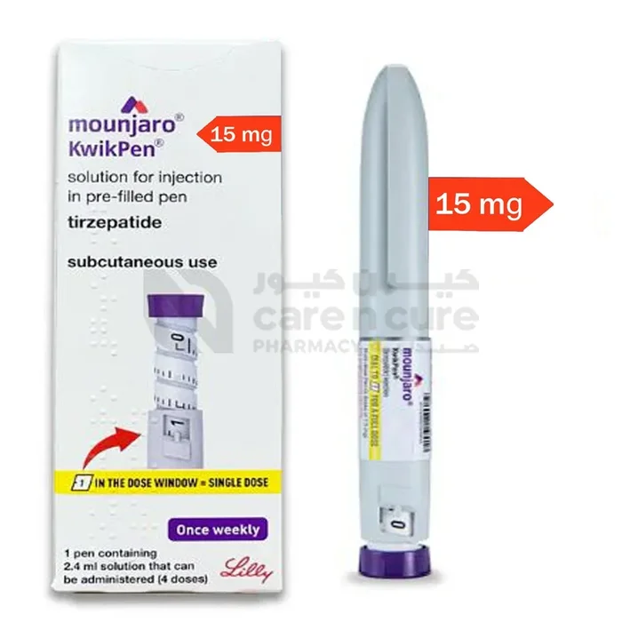 Mounjaro Kwikpen 15 mg/0.6ml Pre-Filled Pen 1 Piece (4 Dose) (Original Prescription Is Mandatory Upon Delivery)