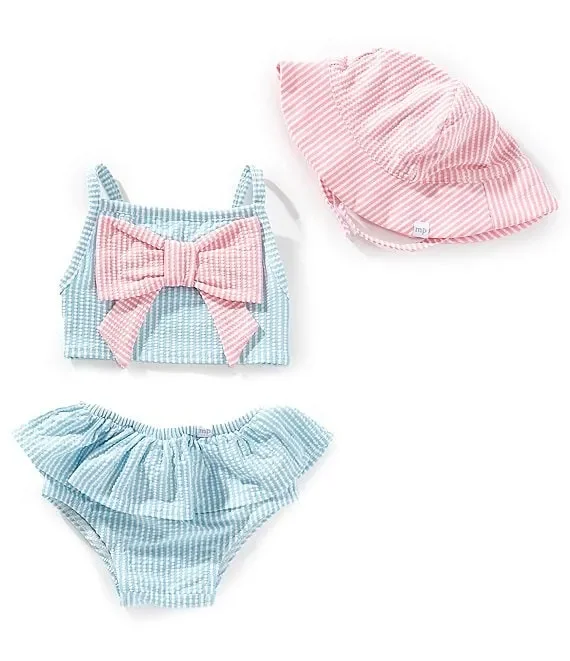 Mudpie- Seersucker Tankini Top & Matching Hipster Bottom Two-Piece Swimsuit