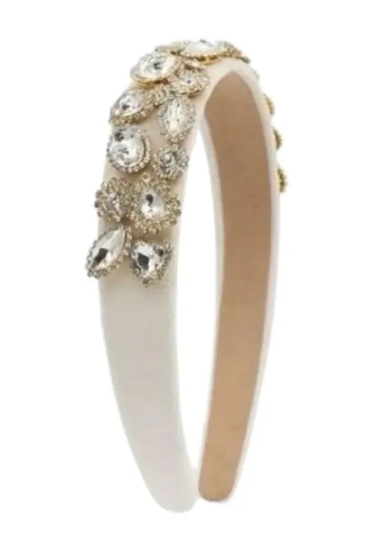 Multi Jeweled Headband | White