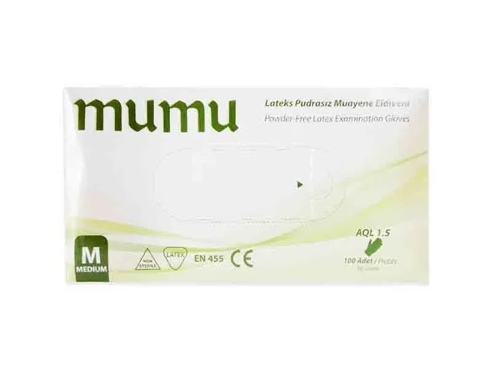 Mumu Latex Gloves Pf (M) 100 Pieces