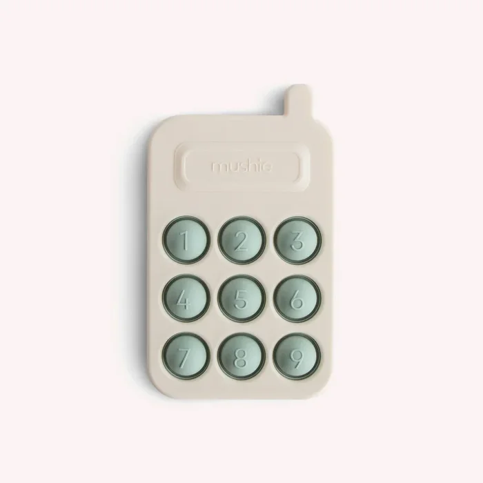 Mushie Phone Press Toy – Cambridge Blue