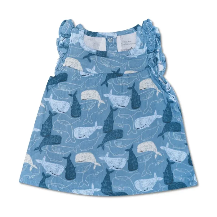 Muslin Flutter Sleeve Dress – Whale Tales