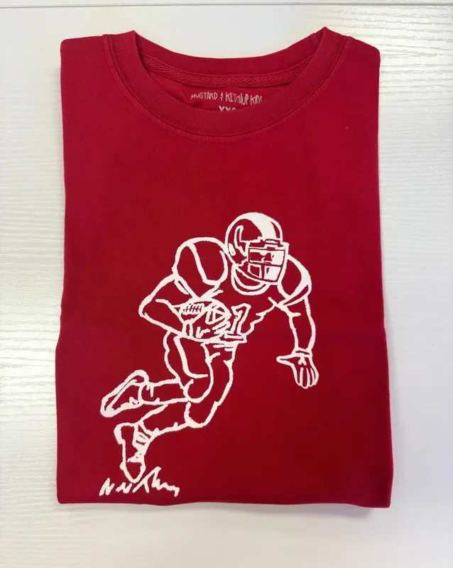 Mustard & Ketchup Kids Crimson Football Player Tee