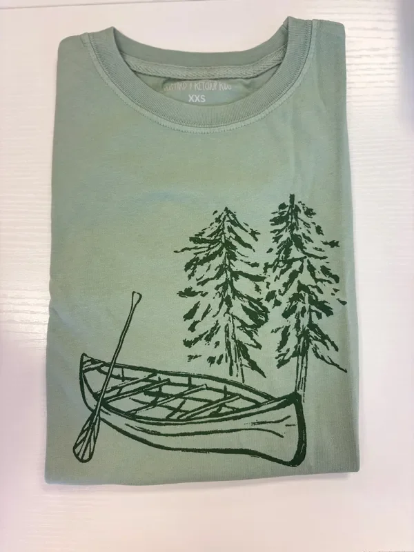 Mustard & Ketchup Kids Light Green Canoe Long Sleeve Tee