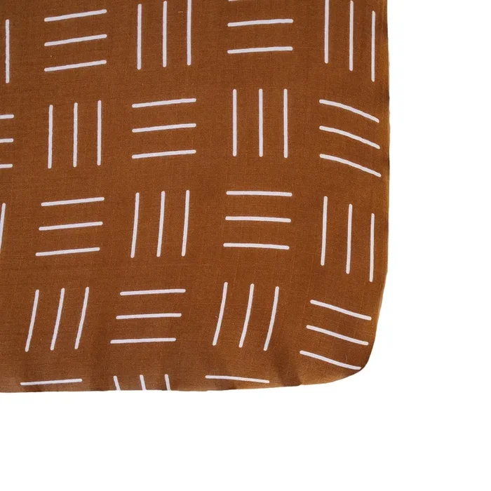 Mustard Mudcloth Crib Sheet