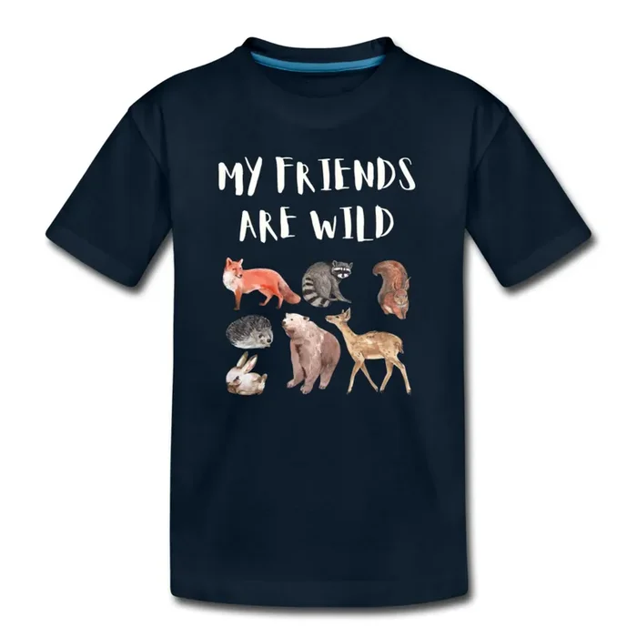 My Friends Are Wild Organic Toddler T-shirt | Navy and Black