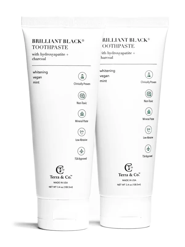 Natural Charcoal Toothpaste + Hydroxyapatite Bundle – Fluoride-Free Whitening & Remineralizing Duo