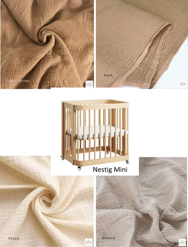 Nestig Mini Crib Custom Made Fitted Sheet – Organic Cotton Double Gauze