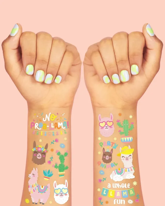 No Prob-llama Tats – 46 Foil Temporary Tattoos
