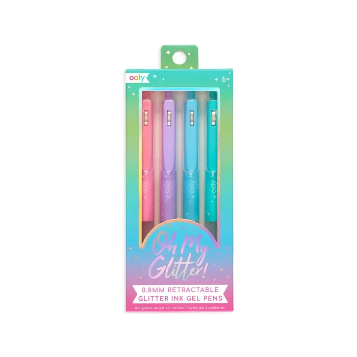 Oh My Glitter! Retractable Gel Pens – Set of 4