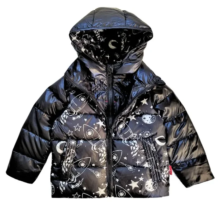 Onekid Car Seat Coat | The Road Coat Down – Rocketship Print