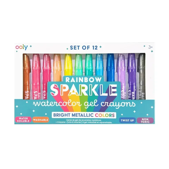 Ooly | Rainbow Sparkle Metallic Watercolor Crayons