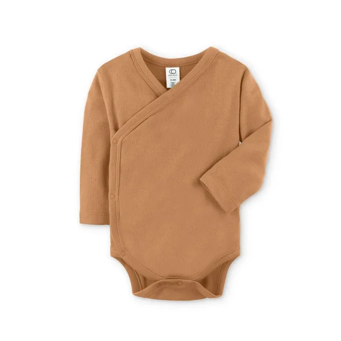 Organic Baby Long Sleeve Classic Kimono Bodysuit – Ginger