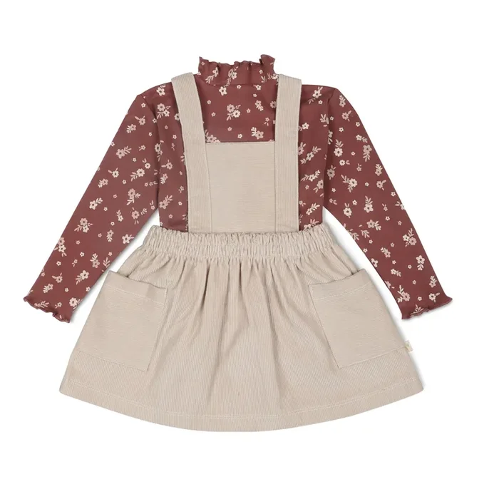 Organic Corduroy Pinafore Dress – Oat