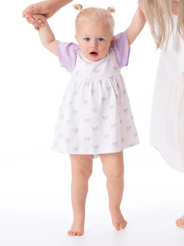 Organic Cotton Alice Ruffled Dress – Bow