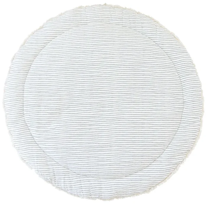 Organic Cotton Quilted Play Mat – Navy Stripes
