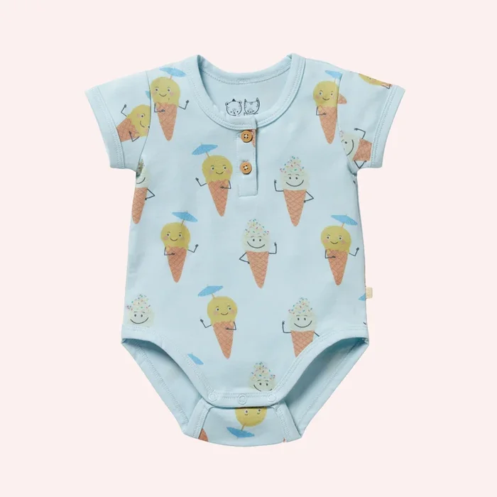 Organic Henley Bodysuit – Frosty Friends