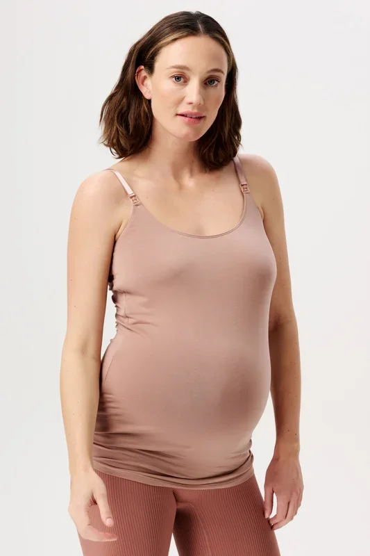 Organic maternity and nursing top, old rose