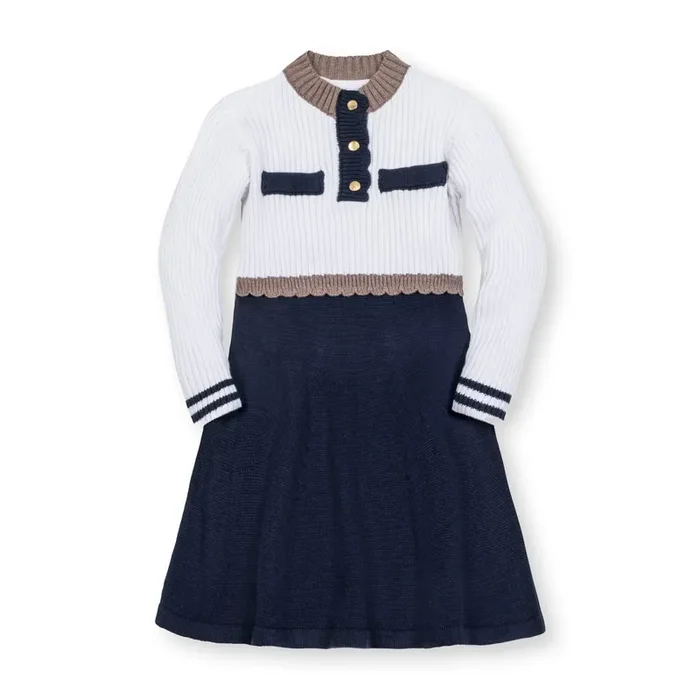 Organic Mock Neck Henley Sweater Dress