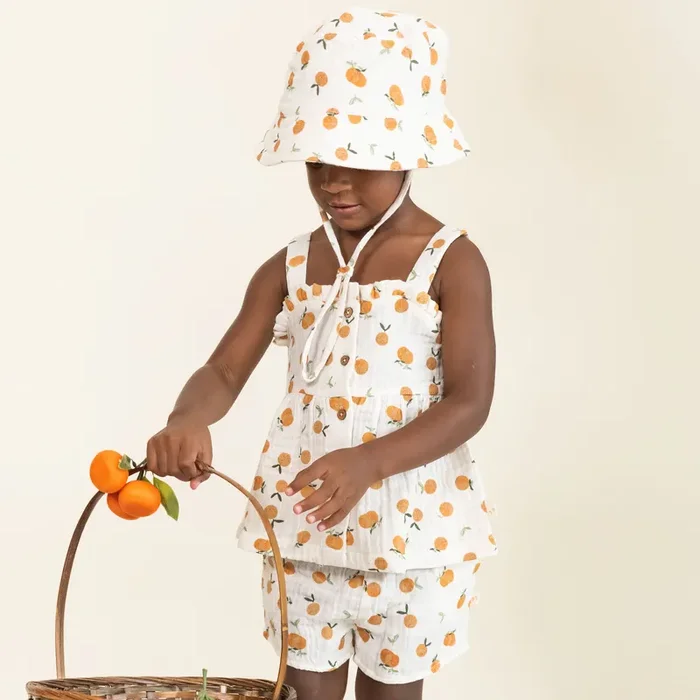 Organic Peplum Top & Shorts Set – Mandarin