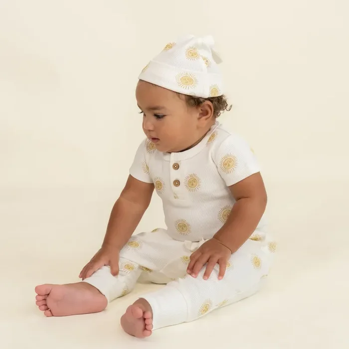 Organic Short Sleeve Romper & Pants Set – Summer Sun