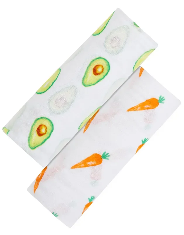 ORGANIC SWADDLE SET – FIRST FOODS (Avocado + Carrot)