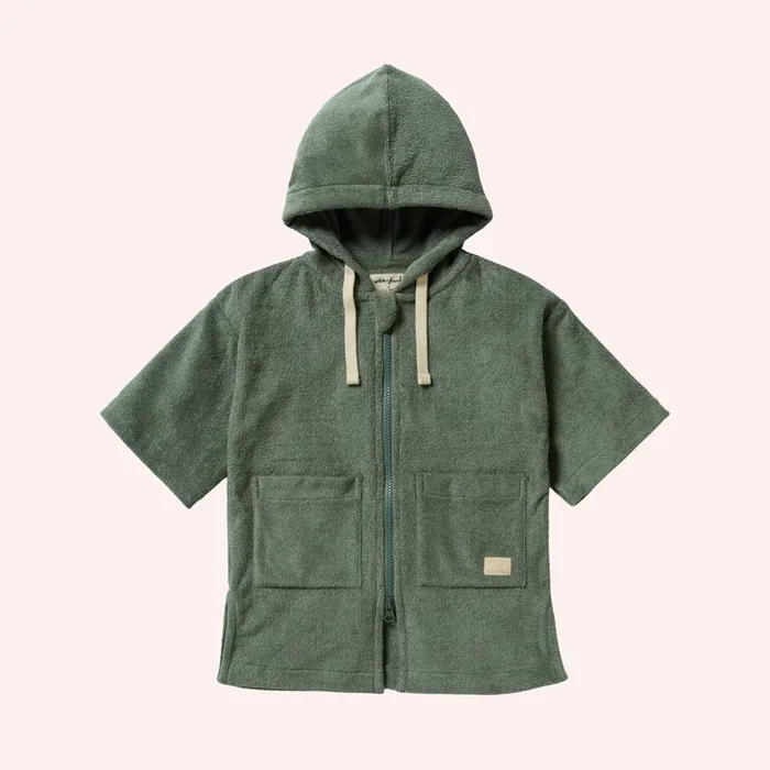 Organic Terry Hooded Towel – Moss
