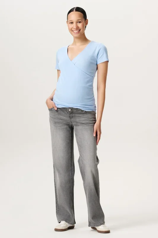 Organic Wide Leg Umstandsjeans grey denim