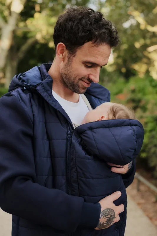 Papa Eco 2-in-1 windbreaker babywearing jacket navy