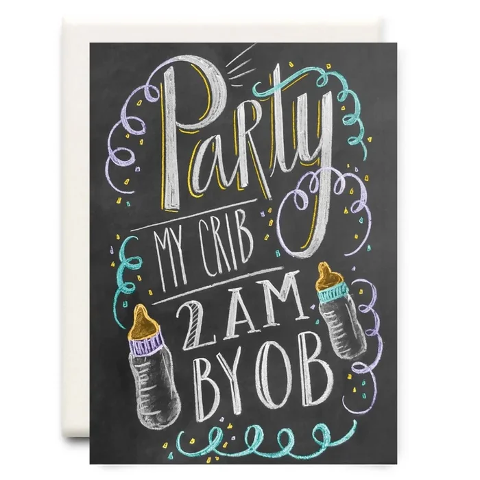 Party at My Crib New Baby Card