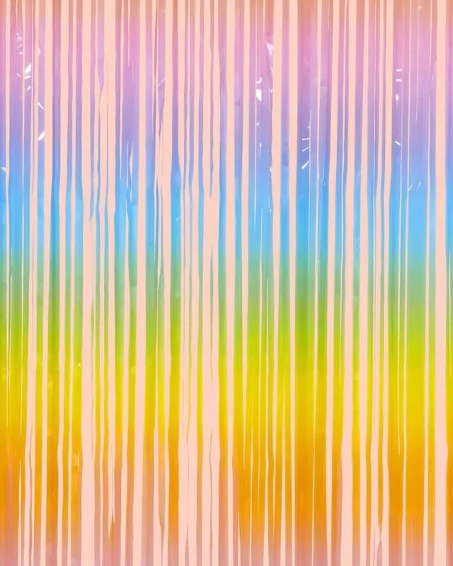 Pastel Party Curtain – Rainbow Foil Curtain