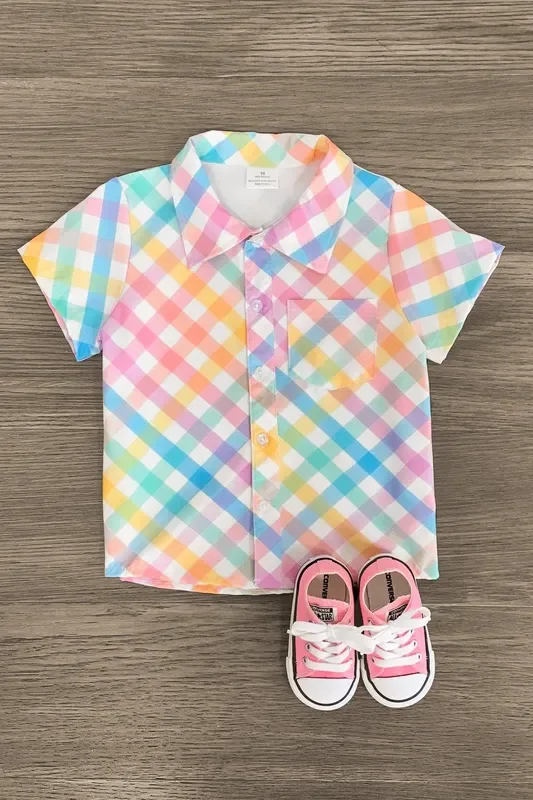Pastel Plaid Button Down