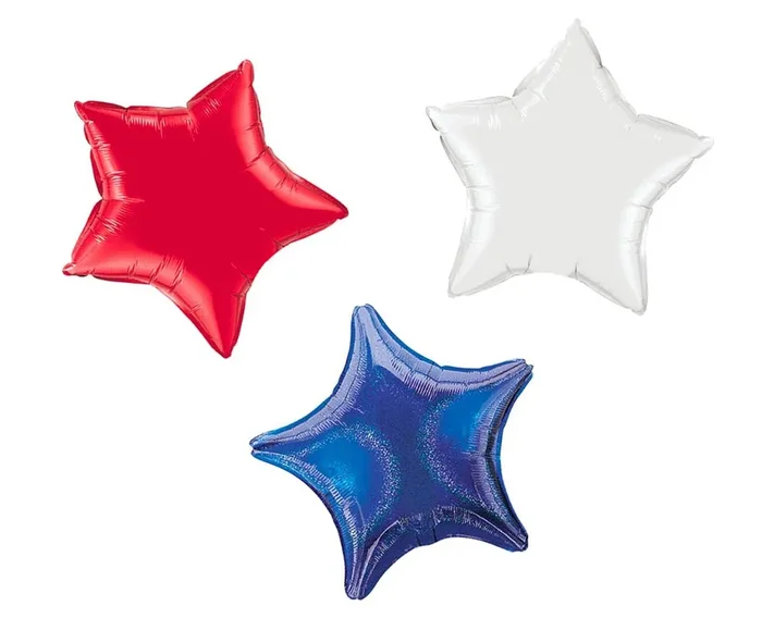 Patriotic Star Balloon – 19 ” Red, White & Blue
