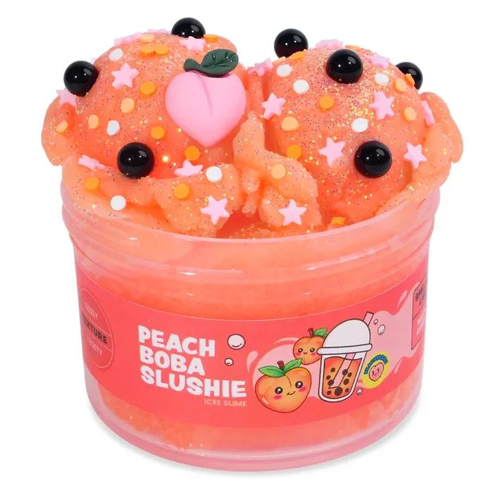 Peachie Boba Slushie Slime