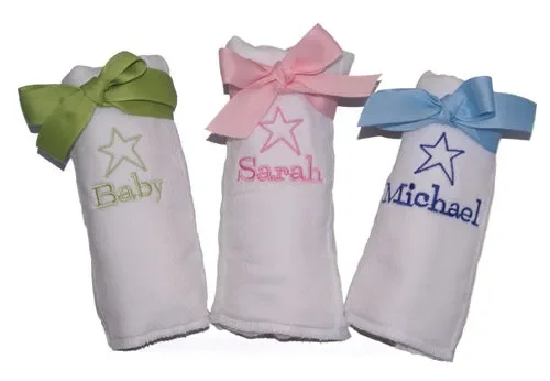 Personalized Star Diaper Burp Cloths With Name