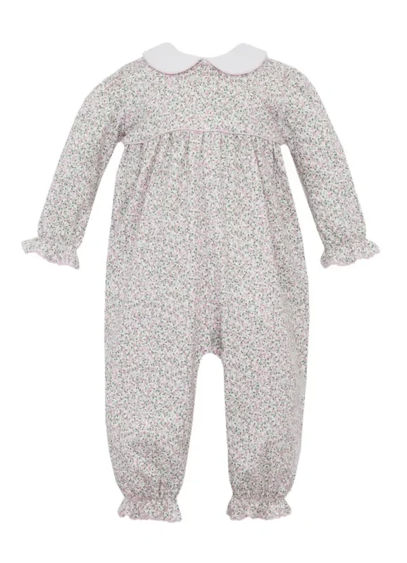 Petit Bebe Knit Pink Liberty Floral Long Romper