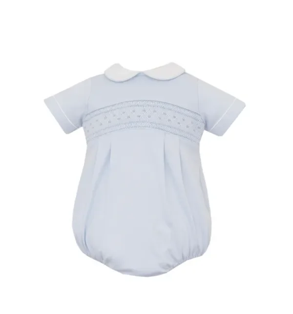 Petite Bebe Marcos Light Blue Knit Boys Short Bubble