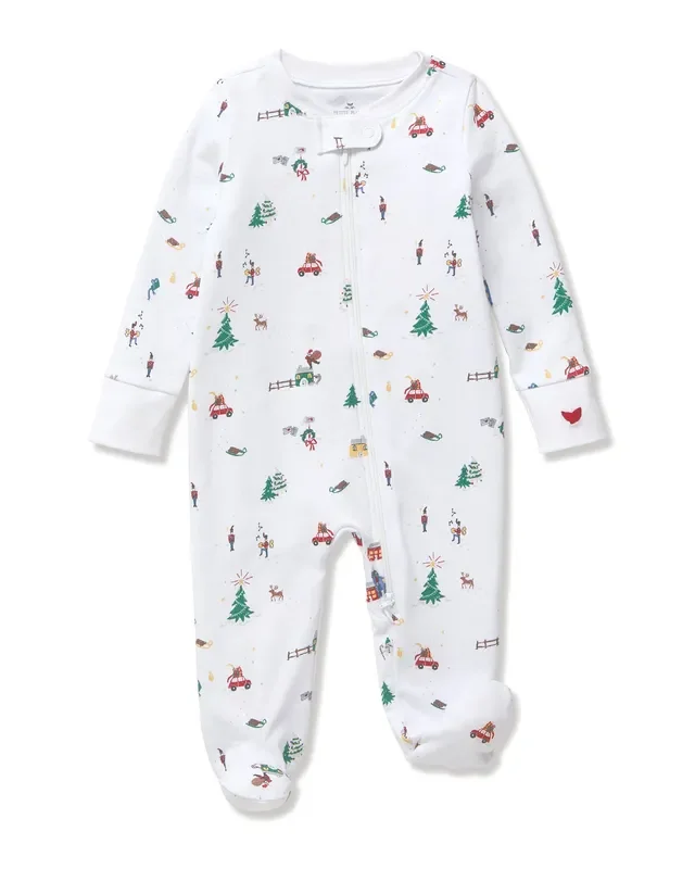 Petite Plume- Baby’s Pima Romper in Holiday Town