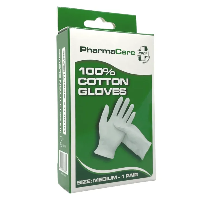 PHARMACARE COTTON GLOVES MEDIUM