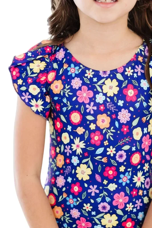 Pick A Posy S/s Flutter Sleeve Leotard