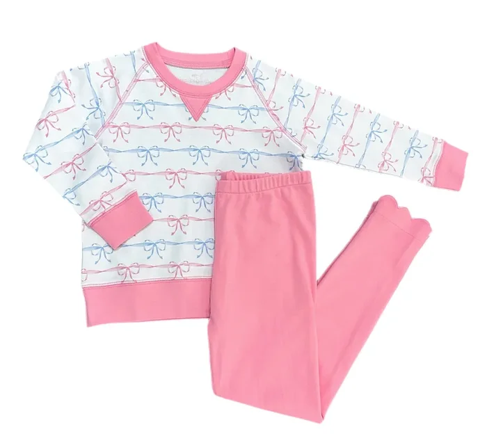 Pink Knit Scalloped Leggings Simply Sweet