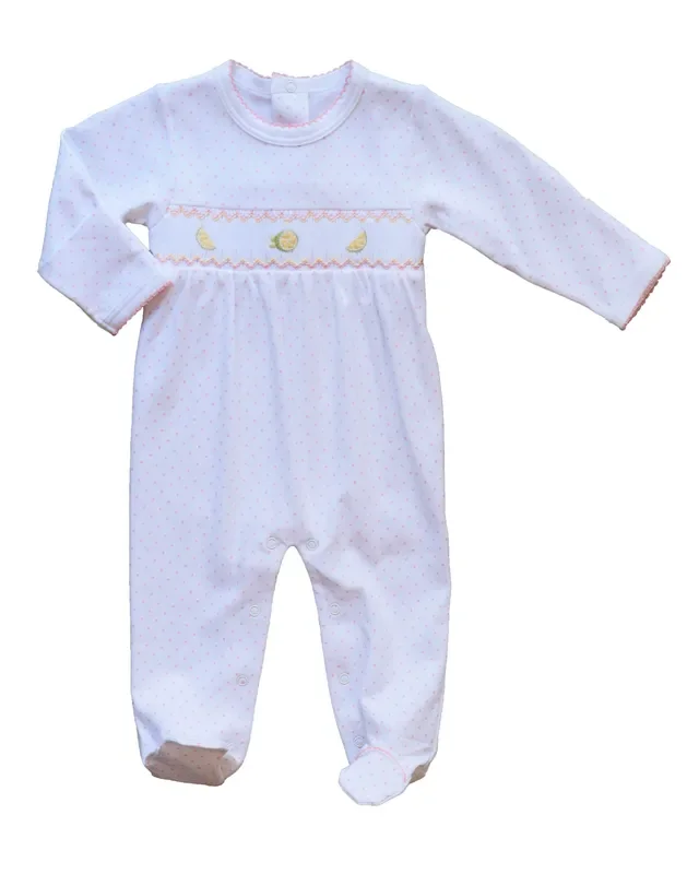 Pink Lemonade Smocked Footie