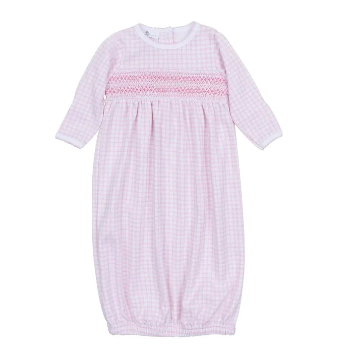 Pink Peek-A-Boo Wishes Smocked Gown
