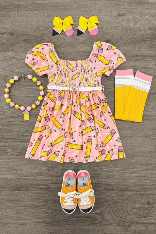 Pink Pencil & Star Dress