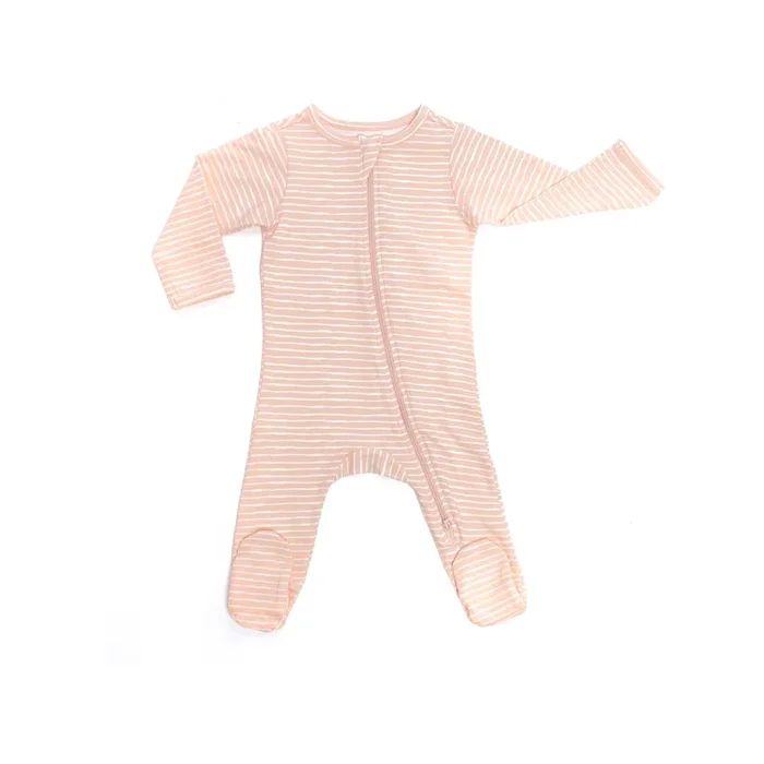 Pink Stripes Organic Footie