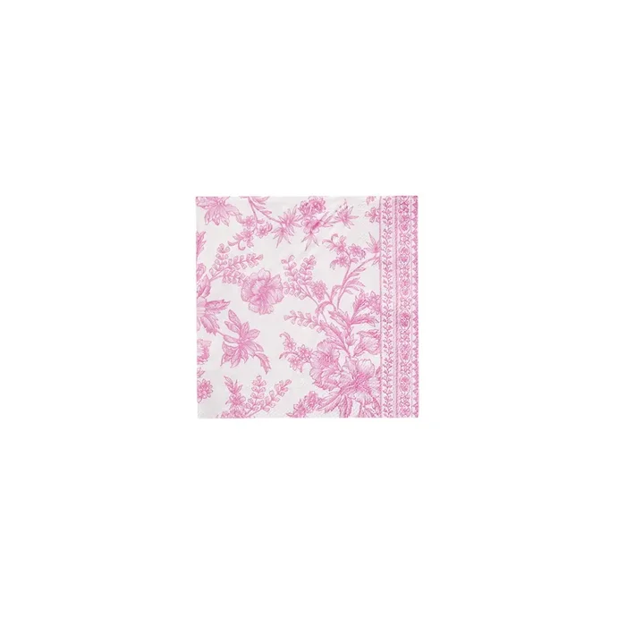 Pink Toile Cocktail Napkins (25 Per Pack)