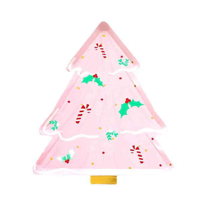 Pink tree dessert plate