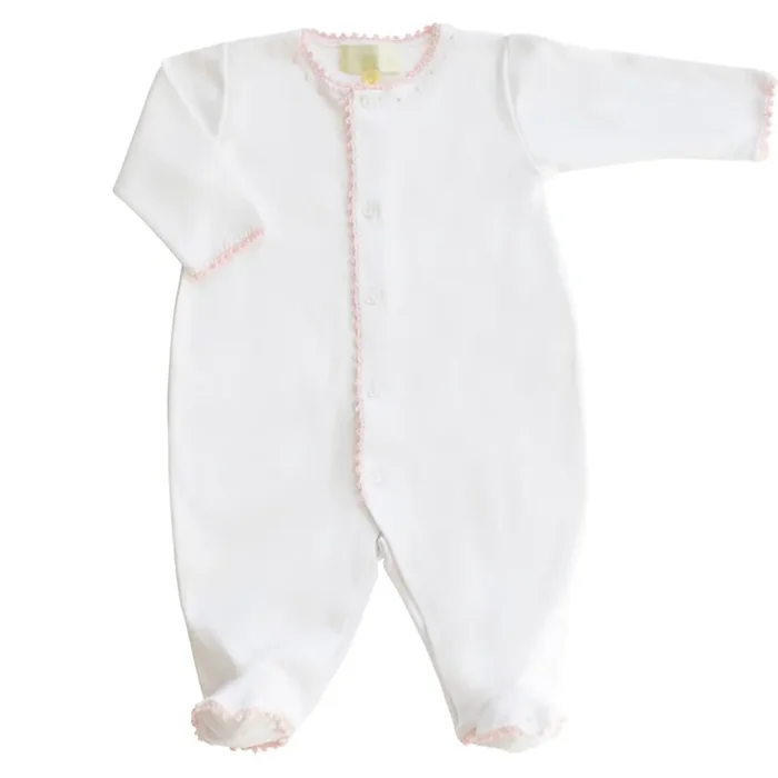 Pixie Lily Jersey Footie-Pink Trim